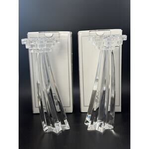 WMF Celestial Shooting Star Candle Holders Set Of 2, 24% Lead Crystal 8” Tall